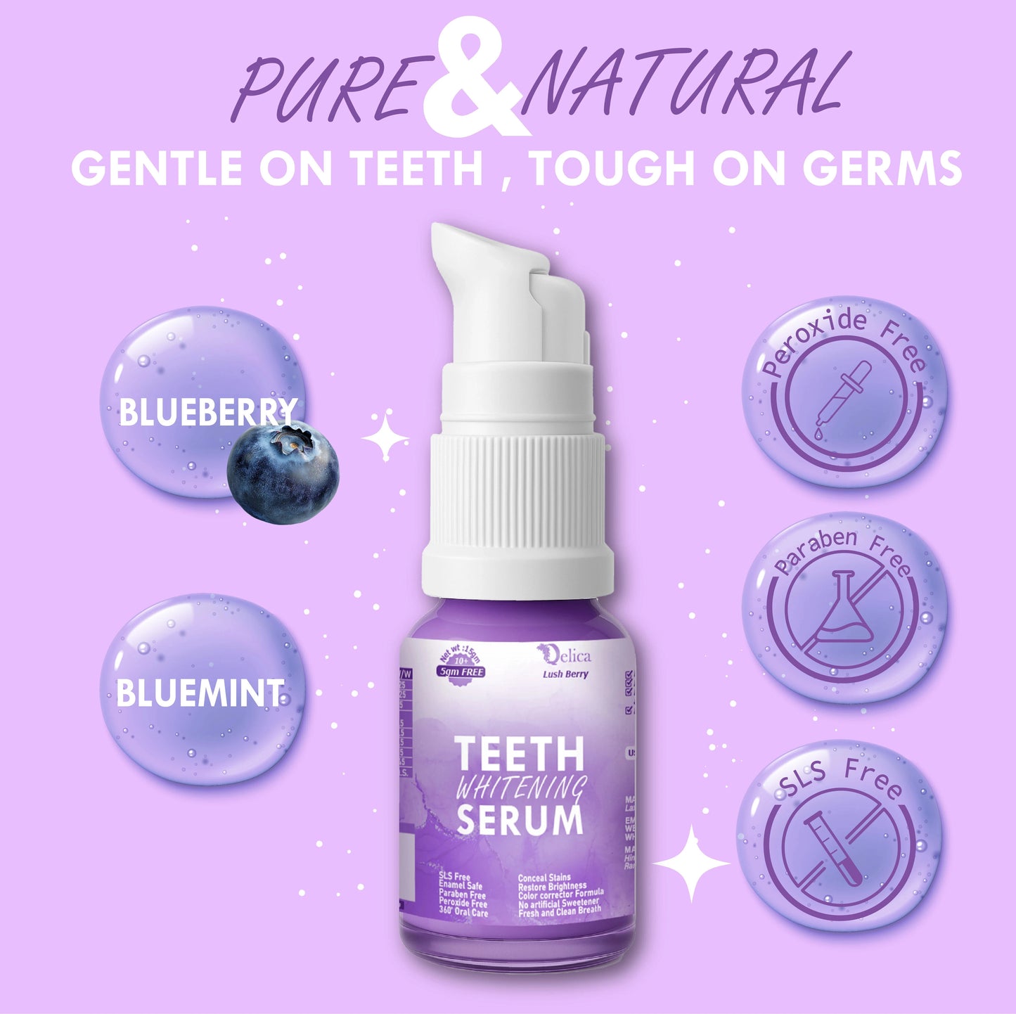 Arctic Pear & Bright Berry Whitening Serum – 50% Extra, Natural Teeth Brightening