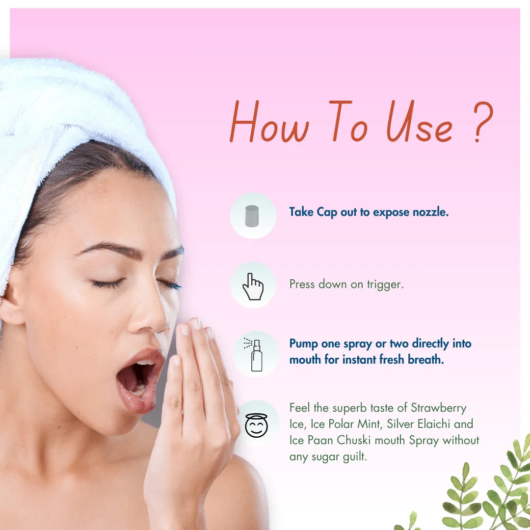 Qelica Best Mouth Spray with Ice Effect – Oral Hygiene Fresh Breath Spray, Low Calories
