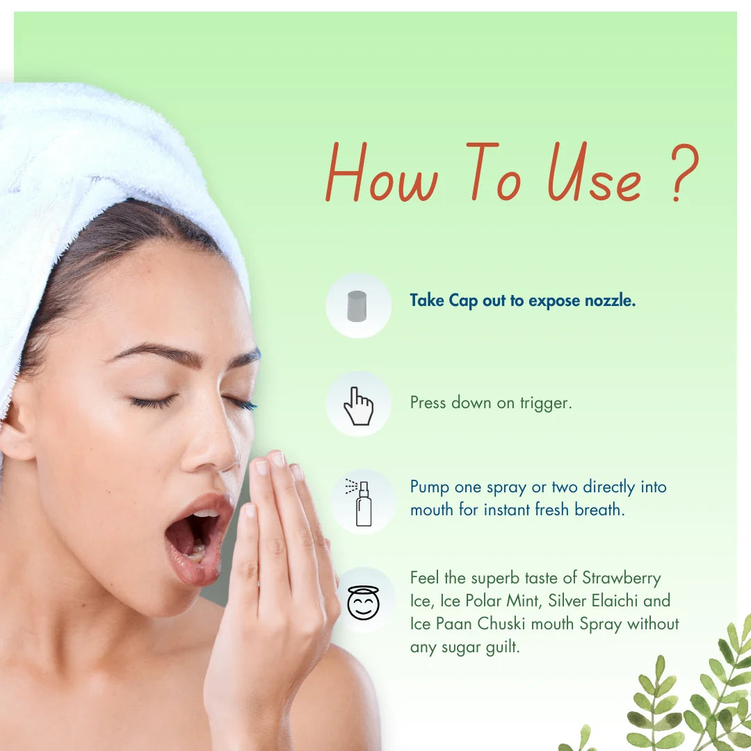 Qelica Best Mouth Freshener Spray with Ice Effect – Fresh Breath Spray, Low Calories