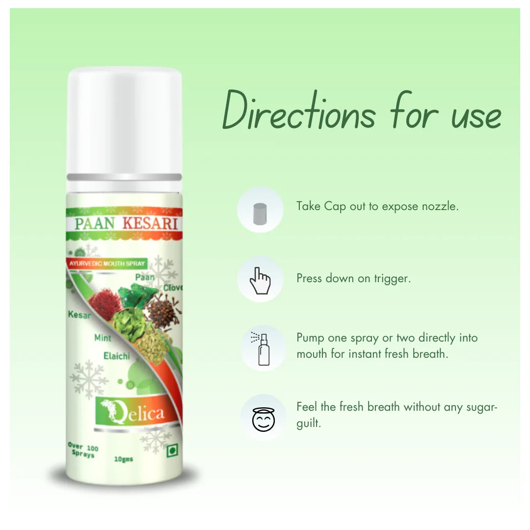 Ayurvedic Mouth Freshener Spray | Qelica Paan Kesari 100+ Sprays