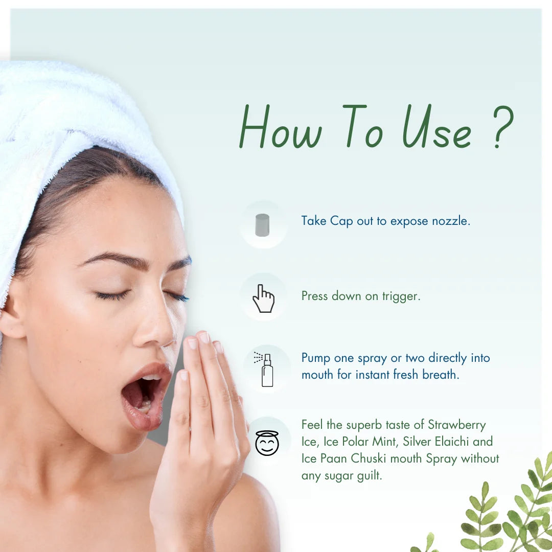 Qelica Mouth Spray with Ice Effect | Fresh Breath & Oral Hygiene, Low Calories