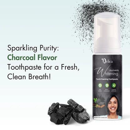 Qelica Sparkling Charcoal, Teeth Whitening Foam