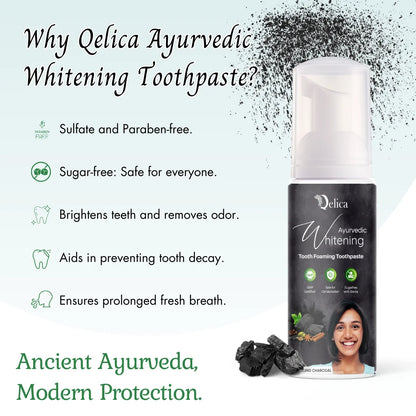 Qelica Sparkling Charcoal, Teeth Whitening Foam