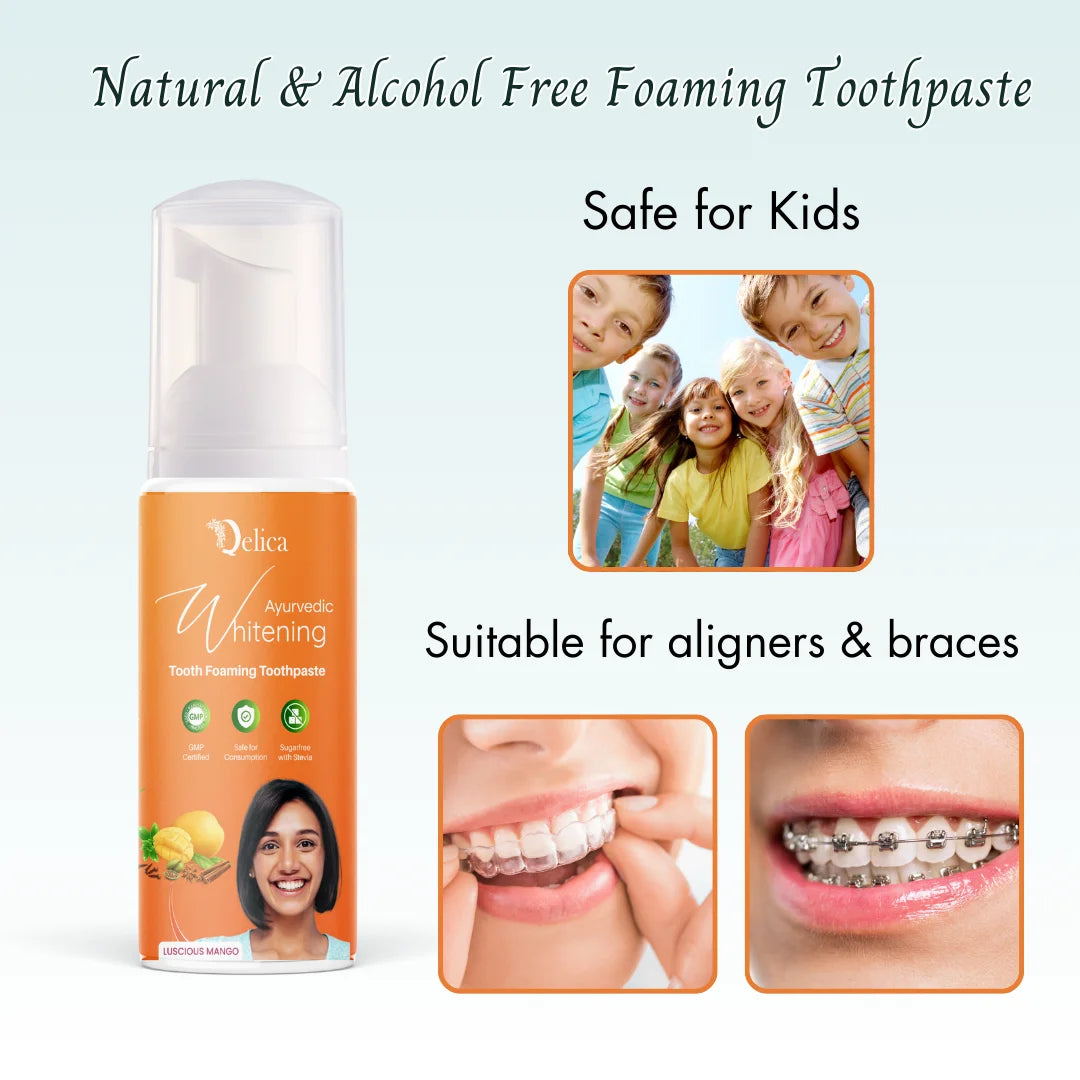 Teeth Whitening Foam – Luscious Mango Flavor for a Radiant Smile