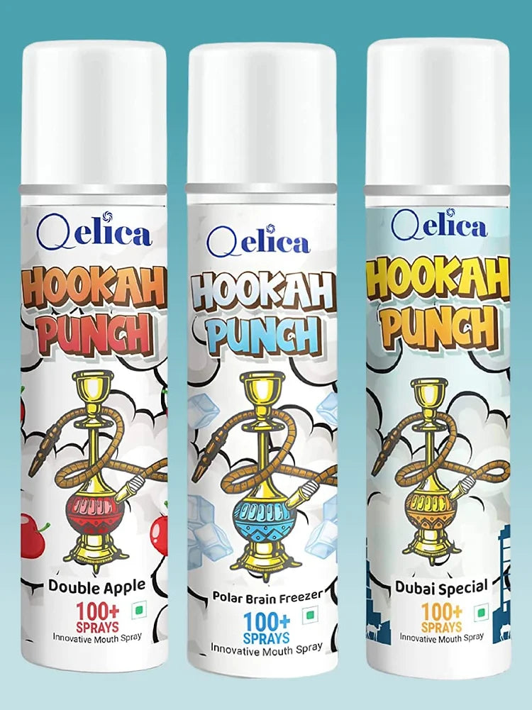 Qelica Polar Brain Freez-er, Dubai Special & Double Apple Mouth Spray Combo 10gm