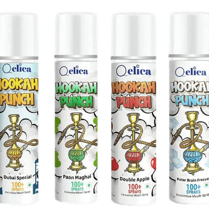 Qelica Polar BF, Paan Magahi, Dubai Special & Double Apple Mouth Spray Combo 10g