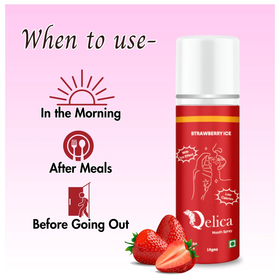 Qelica Mouth and Breath Freshener Spray with Ice Effect for Men and Women