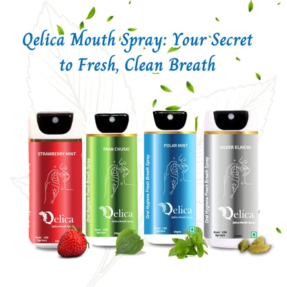 Qelica Instant Mouth And Breath Freshening Spray With Multi Flavor