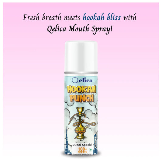 Qelica Hookah Punch Dubai Special Mouth Spray SugarFree Refresh Instant Breath Freshener