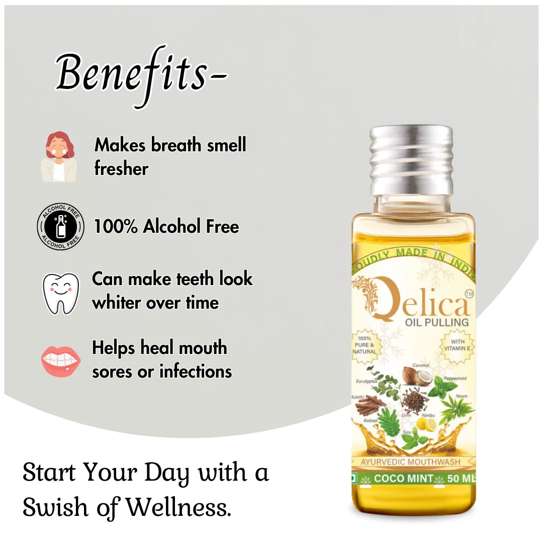 Qelica Oil Pulling with Vitamin-e Pure