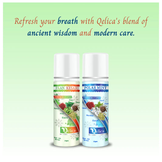 Qelica Paan Kesari & Polar Mint Ayurvedic Mouth Spray 20 gram Breath Freshener