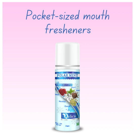 Qelica Polar Mint Ayurvedic Mouth Spray for Oral Hygiene Fresh Breath 100+ Spray