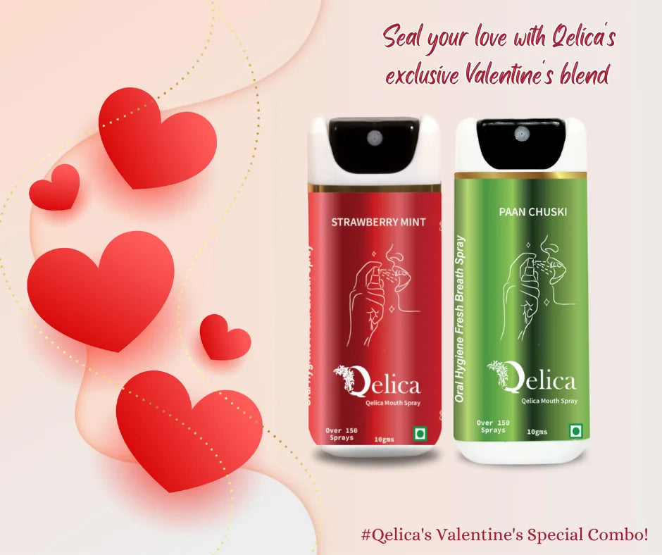 Qelica Valentine's Day Special Mouth Freshener Long-Lasting Kiss-Ready Breath Freshness Spray  (20 g)