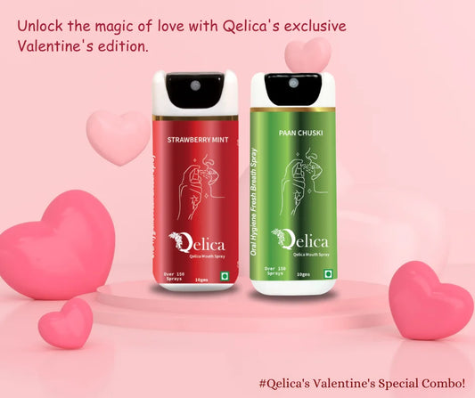 Qelica Valentine's Day Special Mouth Freshener Long-Lasting Kiss-Ready Breath Freshness Spray  (20 g)