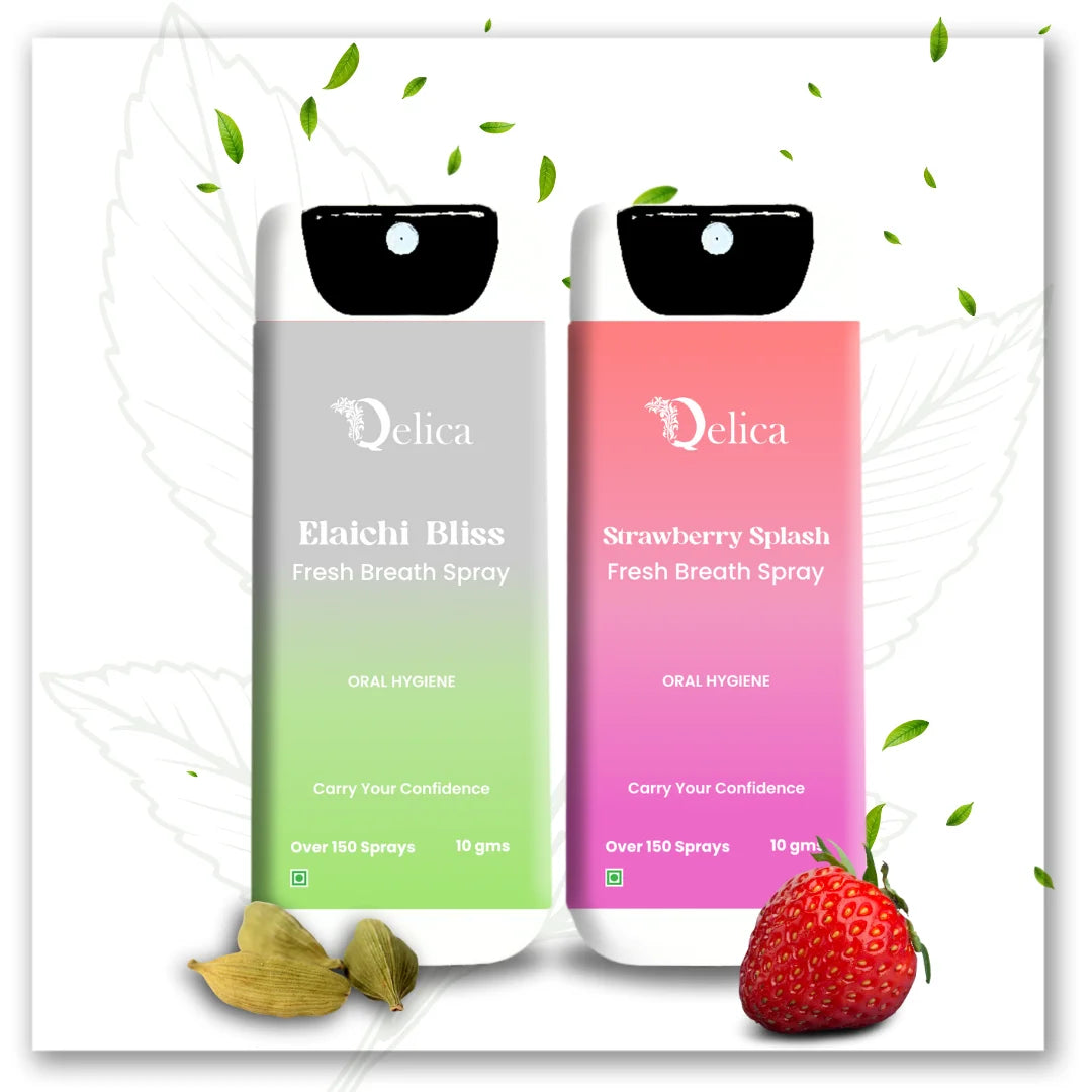 Qelica Green Instant Mouth Freshener Kissing Mouth Spray for Couples, Long-Lasting 150+ Spray